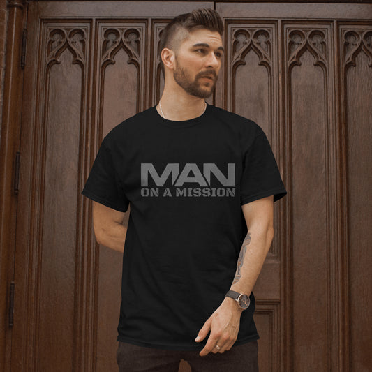 "Man on a Mission Black T-Shirt"