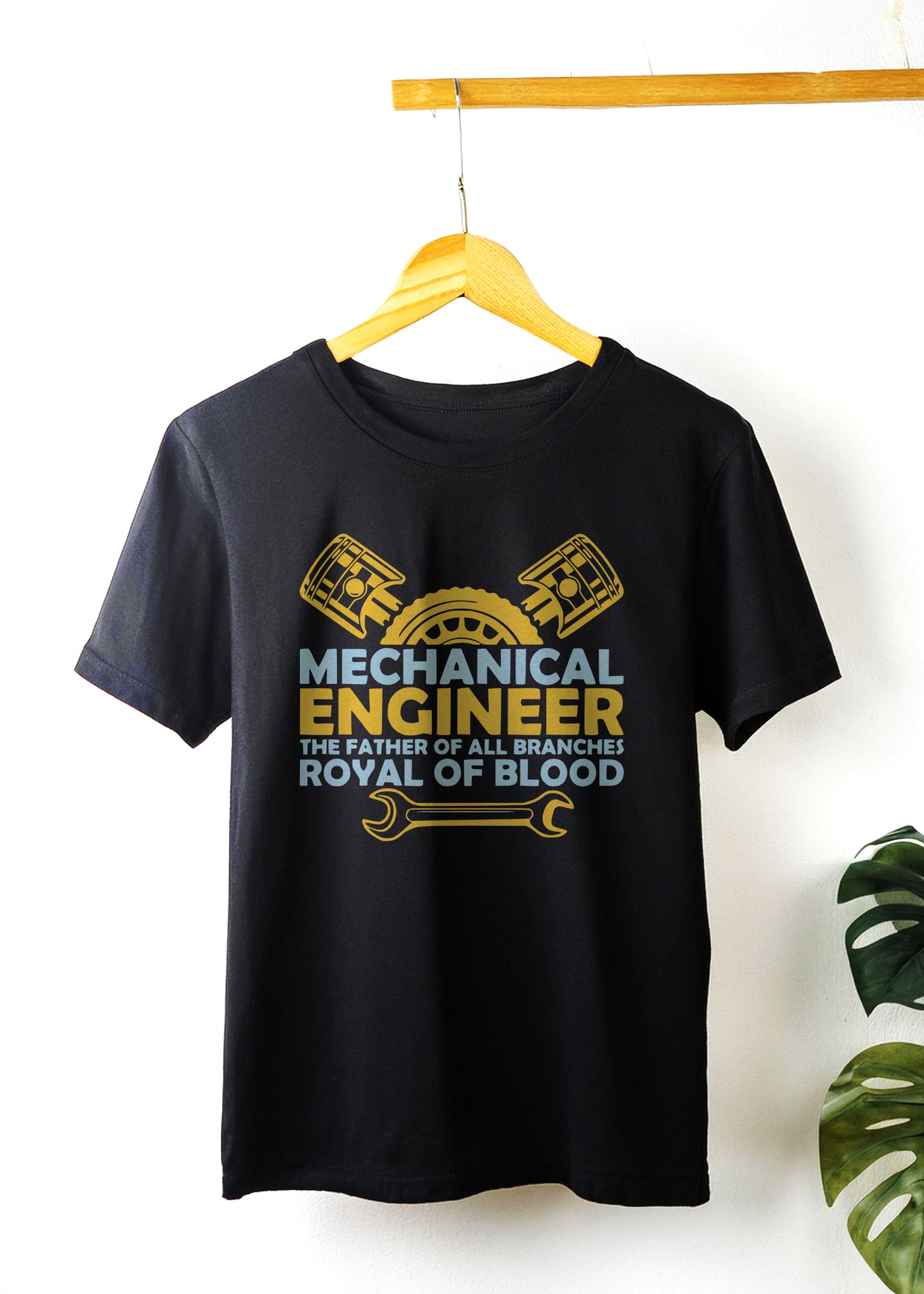"Mechanical Engineer: The Father of All Branches - Royal of Bloods Unisex Black Round Neck T-Shirt"