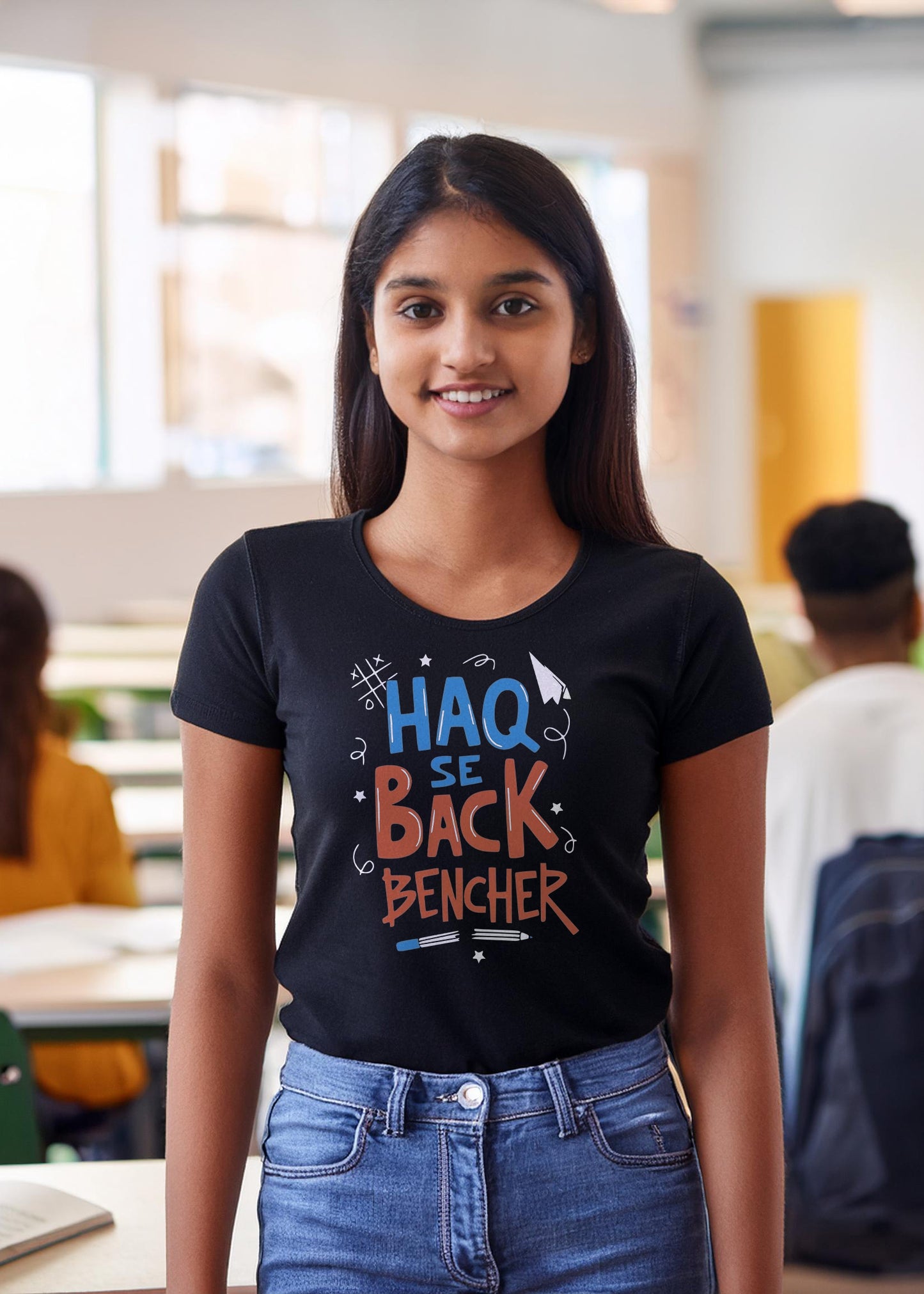 "Haq Se Backbencher: Unisex Graphic T-Shirt"
