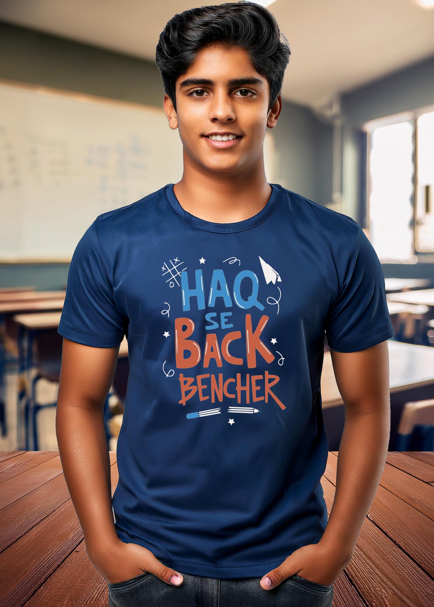 "Haq Se Backbencher: Unisex Graphic T-Shirt"